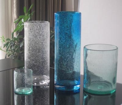 Chine Vase en verre décoratif épais fait main à couleur solide de mur à vendre