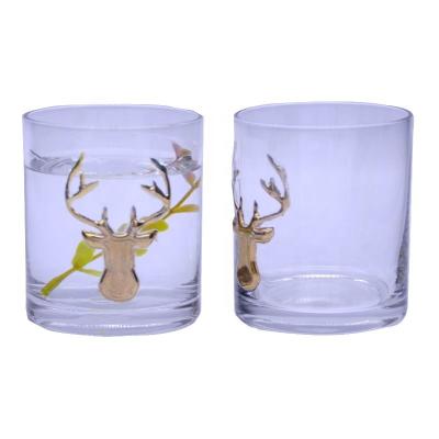 China Decorative Round Personalised Whisky Glass For Christmas for sale