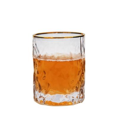 China Creative Embossed Stump Whiskey Glasses , Engraved Whiskey Glasses for sale