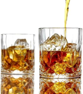 China Old Fashioned Lead Free Embossed 10 Oz Whiskey Glasses , Whiskey Tasting Glasses for sale