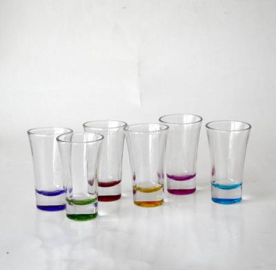 China Parte inferior pintada a mano Crystal Shot Glasses For Pub de Rainbowl en venta