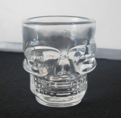 China Machine Made Embossed Skull 1.5 Oz Shot Glasses for sale