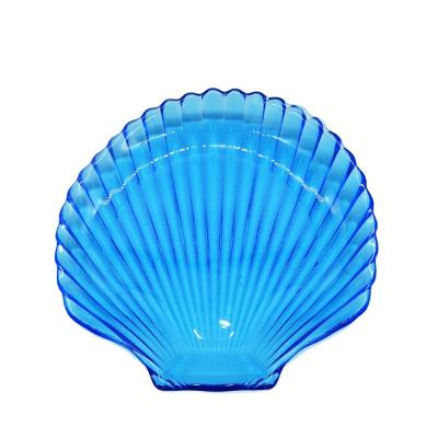 China Mar Shell Blue Glass Charger Plate de la serie del océano para el postre en venta