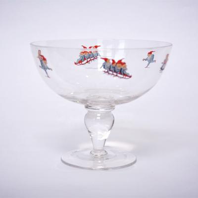 China Large Diameter Crystal Glass Fruit Bowl , Crystal Salad Serving Bowl With Stand for sale