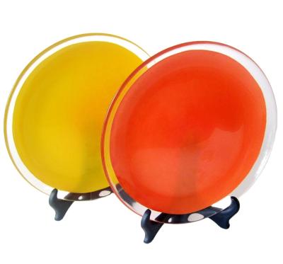 China 10 Inch Transparent Edge Tinting Color Glass Charger Plates for sale