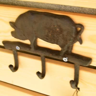 China Pig Shape Vintage Decorative Iron Wall Hooks For Home for sale