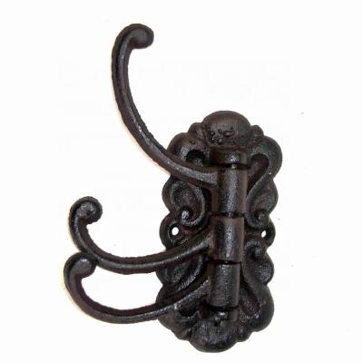 China Vintage Black Iron Hooks Cast Iron Crafts For Entryway for sale