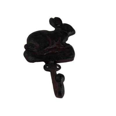 China Antique Cute Rabbit Cast Iron Hat Hooks Cast Iron Crafts for sale