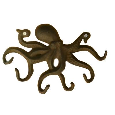 China Wall Mounted Creative Octopus Cast Iron Hat Hooks for sale