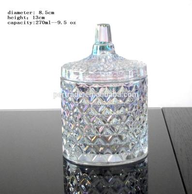 China Glass Storage Jars With Lid For Wax for sale