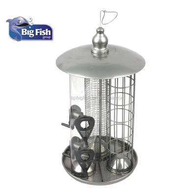 China Sustainable Wholesale Metal Gear 3 In 1 Seed Bird Hanging Feeder for sale