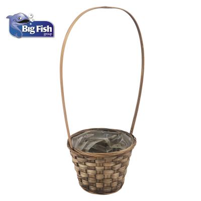 China Planting and Decoration Square Black Plant Nursery Pot Gray Plastic Rattan Basket for sale