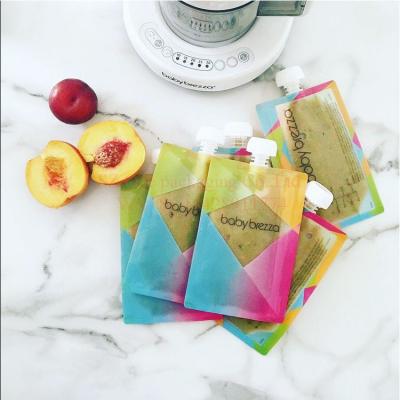 China Free Sample Moisture Proof Custom Printed Organic Fruit Juice Yogurt Drinks Spout Packaging Reusable Squeeze Baby Food Bag Pouches for sale