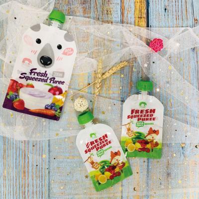 China Moisture Proof Safety For Kids Reusable Liquid Spout Pouch Bags Baby Food Packaging Squeeze Pouch for sale