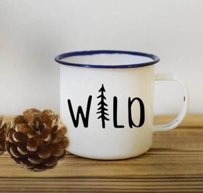 China Sustainable Advertising Logo Printed Custom Size 6cm 7cm 8cm Coffee Enamel Metal Mug for sale