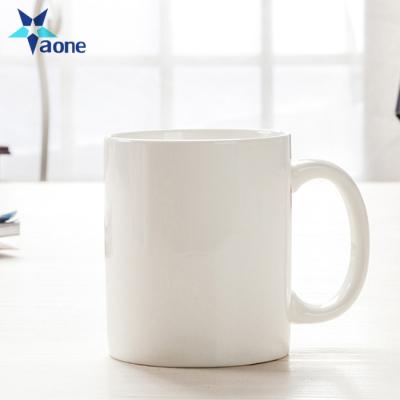 China Custom Ceramic Coffee Mug Available Viable Order DIY Logo Printed Sublimation Plain White Mugs Wholesale for sale