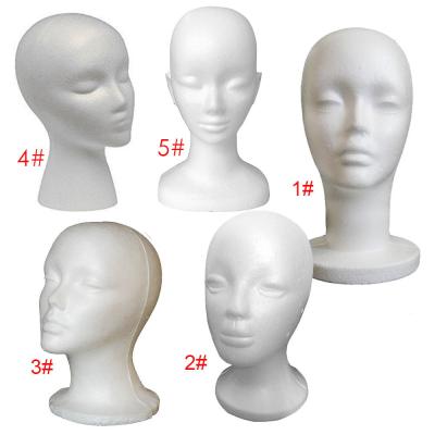 China Wholesale Head Mannequin Styrofoam Wig Stand Display Mannequin Foam Heads 3D Face for sale