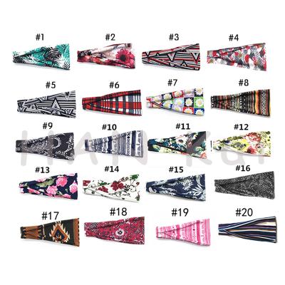 China The latest sports wholesale high quality new designs yoga headband for women sports sweat absorption printed turban for sale