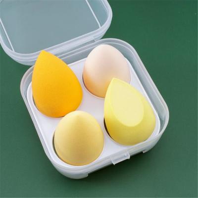 China 4pcs Cosmetic Makeup Blender Puff Makeup Sponge With Storage Box Foundation Powder Sponge Beauty Tools Women Make Up Accessories Makeup Sponge for sale