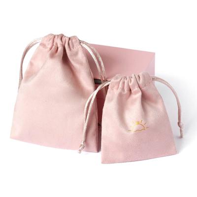 China Suede OEM Customized Logo Suede Microfiber Drawstring Jewelery Pouches High Quality Suede Bag Suede Jewelry Pouch for sale