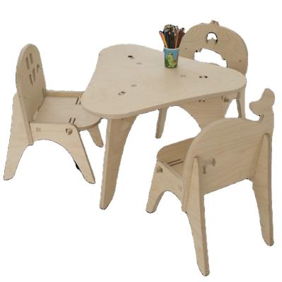 China Factory Direct Modern Child Furniture Kids Study Table Wooden Montessori Kids Table And Chair Sets For Kid Children Picnic Table for sale