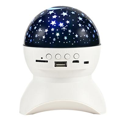 China New 2021 Radio Projection Wireless Speaker Star Projection Lamp USB LED Night Fill Romantic Dreamy Rotating Light for sale