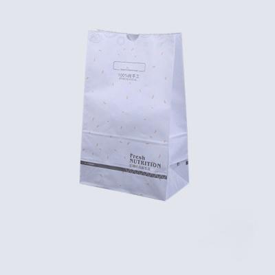 China Customizable Recyclable Most Popular Eco Friendly Snacks Paper Square Bottom Paper Bag For Food Packaging for sale