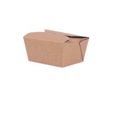 China Custom Factory Price China Disposable Cheap Recyclable Custom Food Box Packaging Yellow Kraft Paper Lunch Box for sale