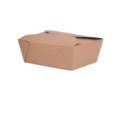 China Disposable Customizable Hot Selling Compostable Paperboard Chinese Food Wrapping Paper Yellow Lunch Box for sale