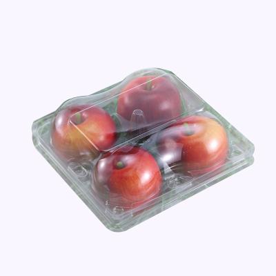 China Good Quality Disposable Customizable Compartment Plastic For Fruit Container PET Transparent Apple Box 6pcs for sale