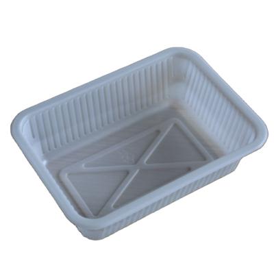 China Factory Price Eco Plastic Disposable Plastic Frozen White PET Square Food Packaging Box for sale