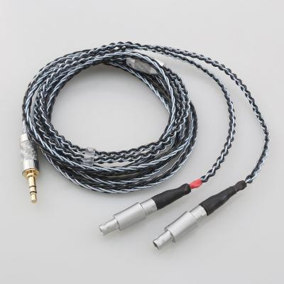 China High Fidelity Braid 3.5 XLR 4.4 Electronic Male Earphone Silver Earphone High Fidelity Audio Cable For Sennheiser for sale