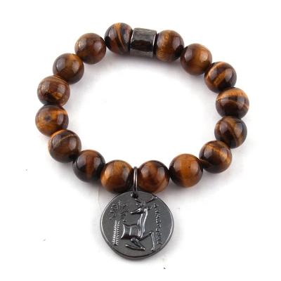 China Classic Fashion Turquoise Stone Deer Charm Bracelet 12mm Natural Natural Stone Deer Bee Charm Bracelet 12mm Tiger Eye Men Bracelets for sale