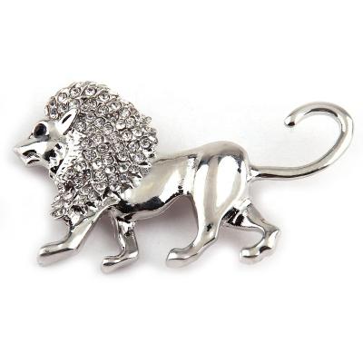 China Environmental Friendly Metal Lion Brooch,Women Rhinestone Animal Brooch,Men Alloy Brooch Wholesale for sale