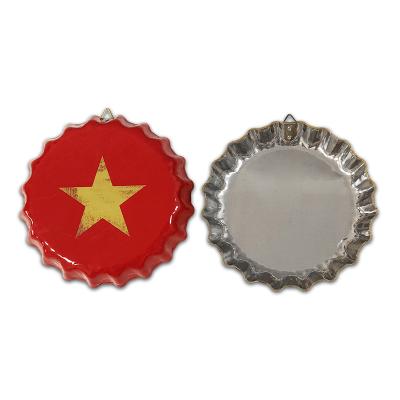 China No Fingerprint Home Decor 13.8 Inch Vintage Star Metal Beer Bottle Cap Sign for sale