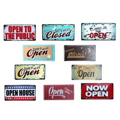 China No Rust Fingerprint Metal Business UV Free Custom Store Narrow Open Sign for sale