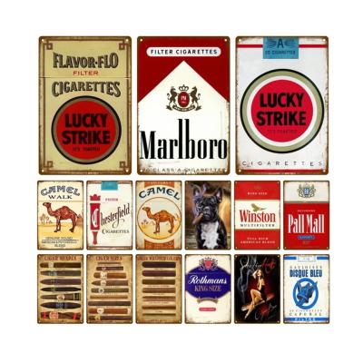 China No Fingerprint Wall Decor Vintage Metal Tin Sign For Cigars Tobacco UV Printing Shop for sale