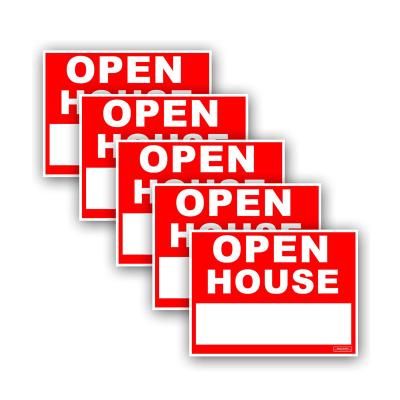 China No Fingerprint Weather Resistant UV Painted Metal Open House Signs For Real Estate for sale