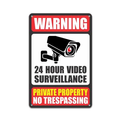 China No Fingerprint Customized Metal Security Reflector 24 Hours Video Surveillance Sign for sale