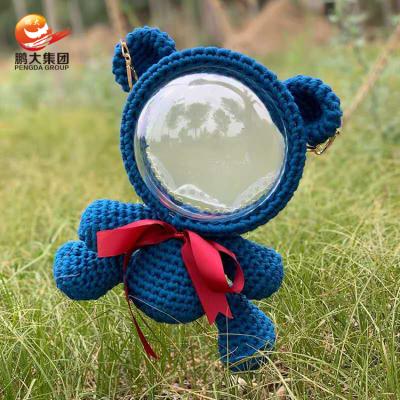 China diy handmade crochet girl tik tok backpack too air hood waterproof transparent acrylic bear for sale