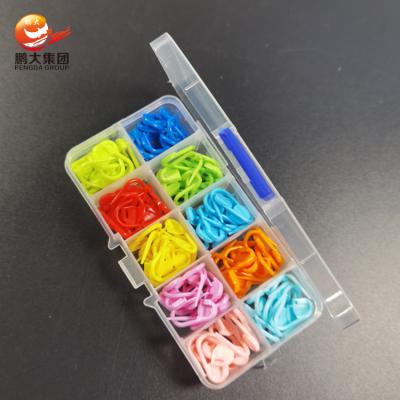 China Small Antilysis Loop Counting Hook Tool Locking Needle Knitting Stitch Clip Colored Plastic Locating Safety Pin for sale