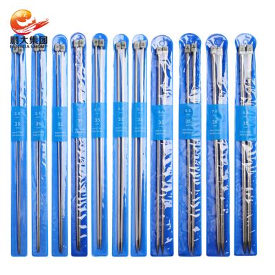 China Stainless Steel 11 Pairs Custom Large Stainless Steel Metal Elephant Hand Set Knitting Needles For Sweater Socks for sale