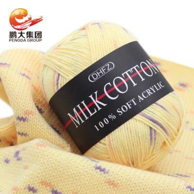 China Manufacturer Anti-Static Dyed Multicolor Hand Knitting Core Spun Acrylic Milk Cotton Blend Yarn From Buyers for sale