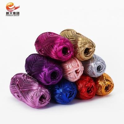 China Maccaroni Anti-Static Custom T-shirt Yarn Hand Knitting Crochet Bag T-shirt Stretch Metallic Yarn for sale