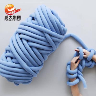 China Machine Washable Super Bulky Corn 5cm Arm Knitting Giant 3cm Purchase Hollow Cotton Tube Yarn for sale