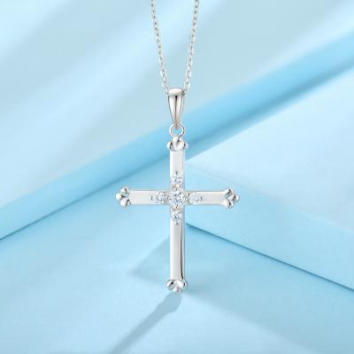 China New Trendy Fashion Zircon Link Chain Jewelry Gold Color A.C.A. CZ Cross Pendant Necklace for sale