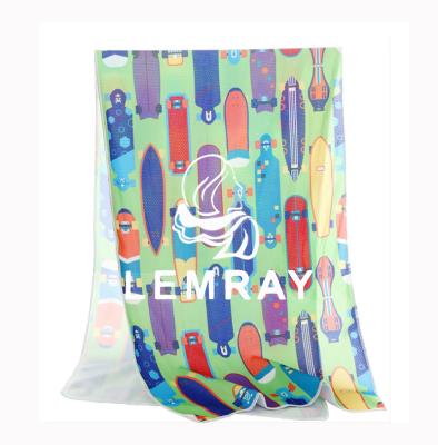 China LEMRAY Disposable Logo Print Custom Brand With Clean Beach Gym Super Cheap Towels Travel Towel Microfiber Sport for sale