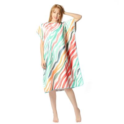 China QUICK DRY printed adult bath towel coat with hood quick-drying absorbent bathrobe can be used for travel for sale