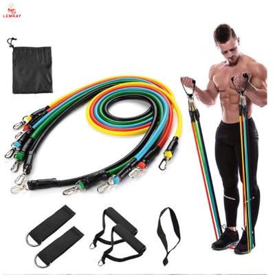 China Non Slip Resistant TPR Band Latex Tubes Workout Equipment Fitness Exercise Elastic Band Set for sale