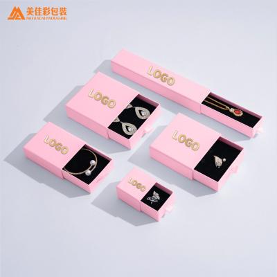 China Jewelry ; Collars; wristbands; earings ; rings custom logo quality necklace earring pink paper packaging for sale